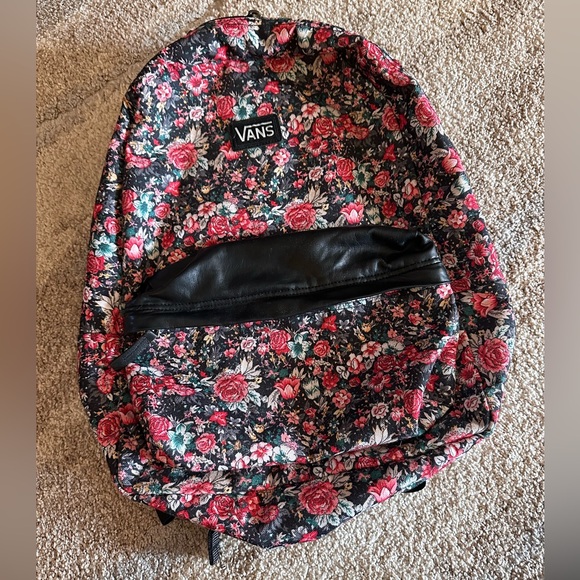 VANS Off The Wall Floral Canvas Backpack. Padded Back & Straps. - Picture 2 of 6